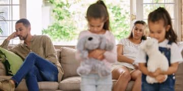 family-fighting-sad-girls-living-room-with-teddy-bear-support-comfort-parents-divorce-husband-argument-with-wife-scared-kids-fear-stress-conflict-home-lounge