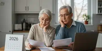 Senior couple reviewing Social Security documents for 2026 changes