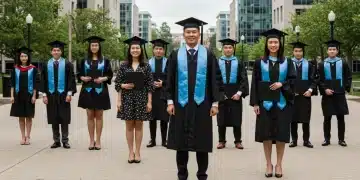 Graduate students on a university campus, looking towards their future studies and financial opportunities in 2026.