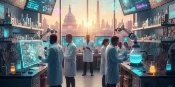 Scientists working in a high-tech lab, symbolizing increased federal research funding