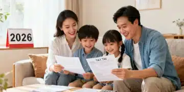 Happy family reviewing 2026 Child Tax Credit documents