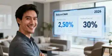 Financial dashboard showing debt reduction and positive financial health in 2026
