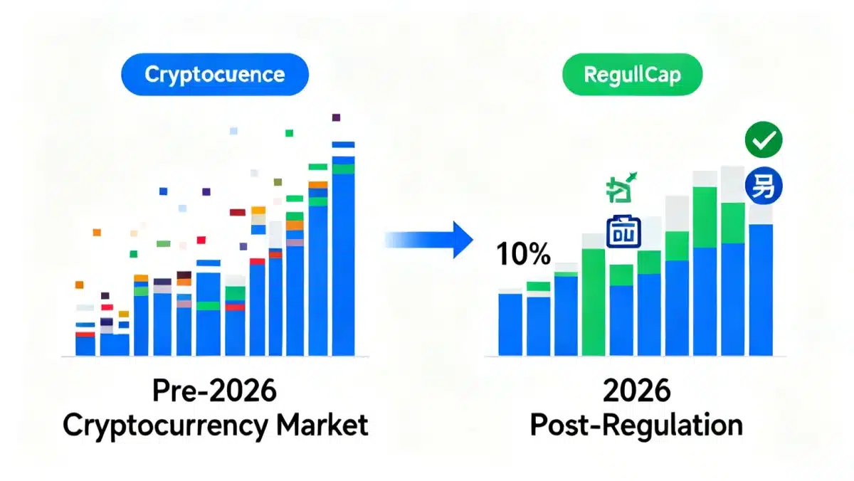 Projected 10% market shift due to cryptocurrency regulations in 2026