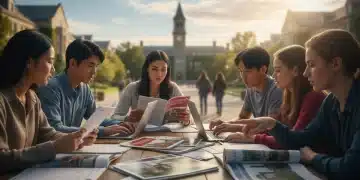 Students preparing college applications for 2026 US programs