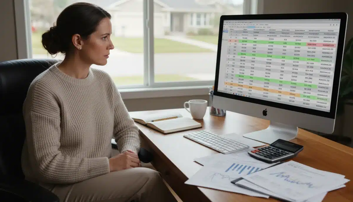 Homeowner calculating mortgage payments with rising interest rates