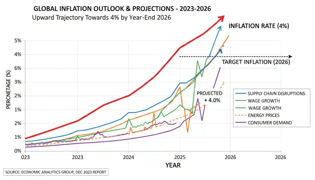 Inflation trend chart projected to 4% in 2026