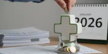 2026 HSA Contribution Limits: Maximize Tax-Advantaged Savings Hand putting coins into a piggy bank, symbolizing 2026 HSA savings for healthcare costs.