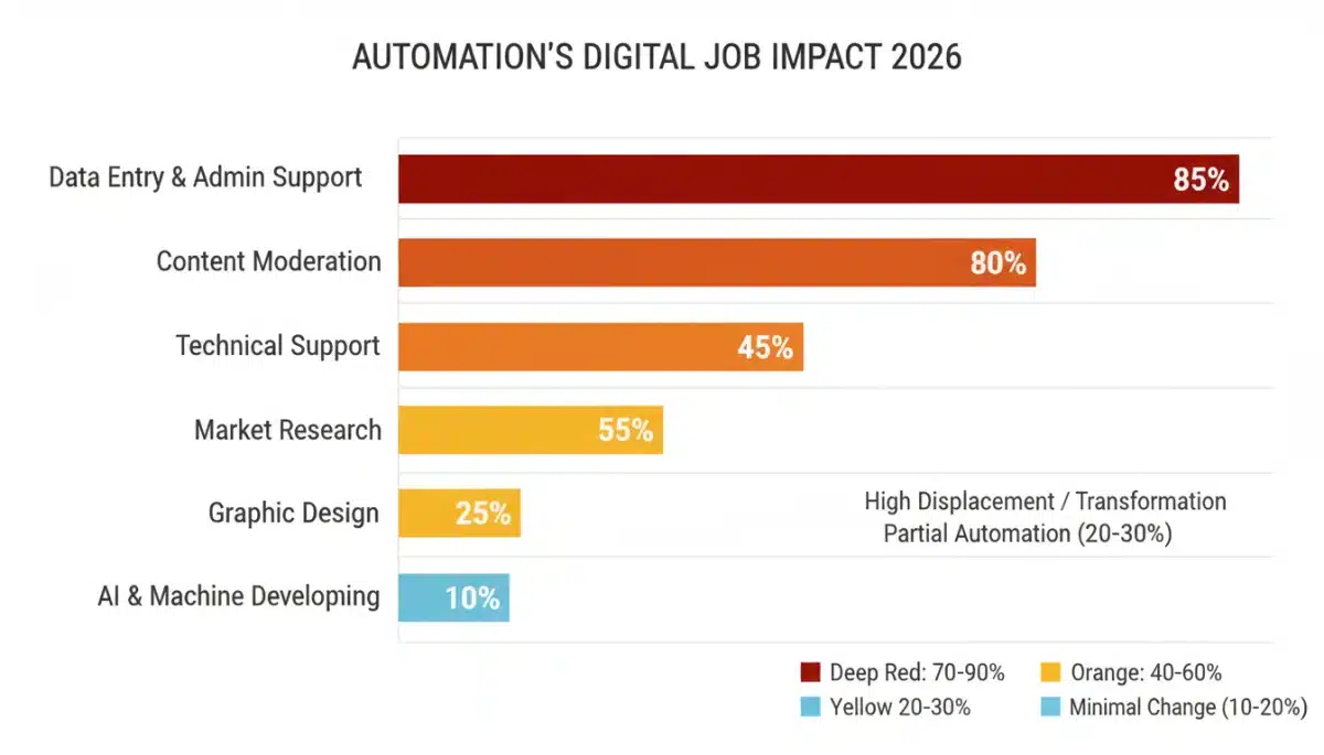 Projected automation impact on digital job sectors by 2026