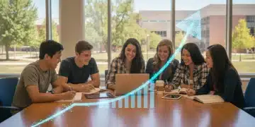 Diverse students studying, symbolizing college retention improvement