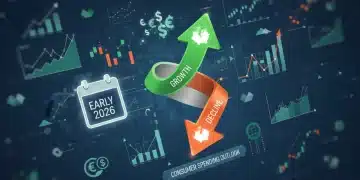 Infographic depicting consumer spending trends and economic indicators for 2026