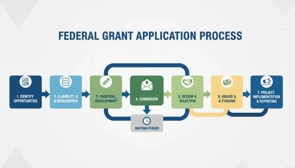 Federal grant application process infographic