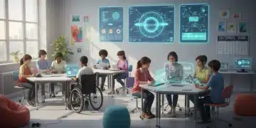 Inclusive special education classroom with diverse students and a teacher in 2026
