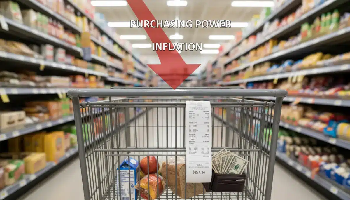 Emptying shopping cart representing reduced purchasing power