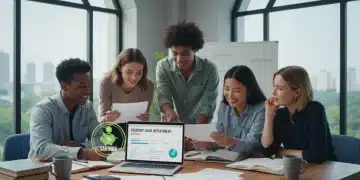 Student Loan Repayment 2026: New Federal Programs & 15% Savings Optimistic young adults reviewing student loan documents and financial planning for 2026 savings.